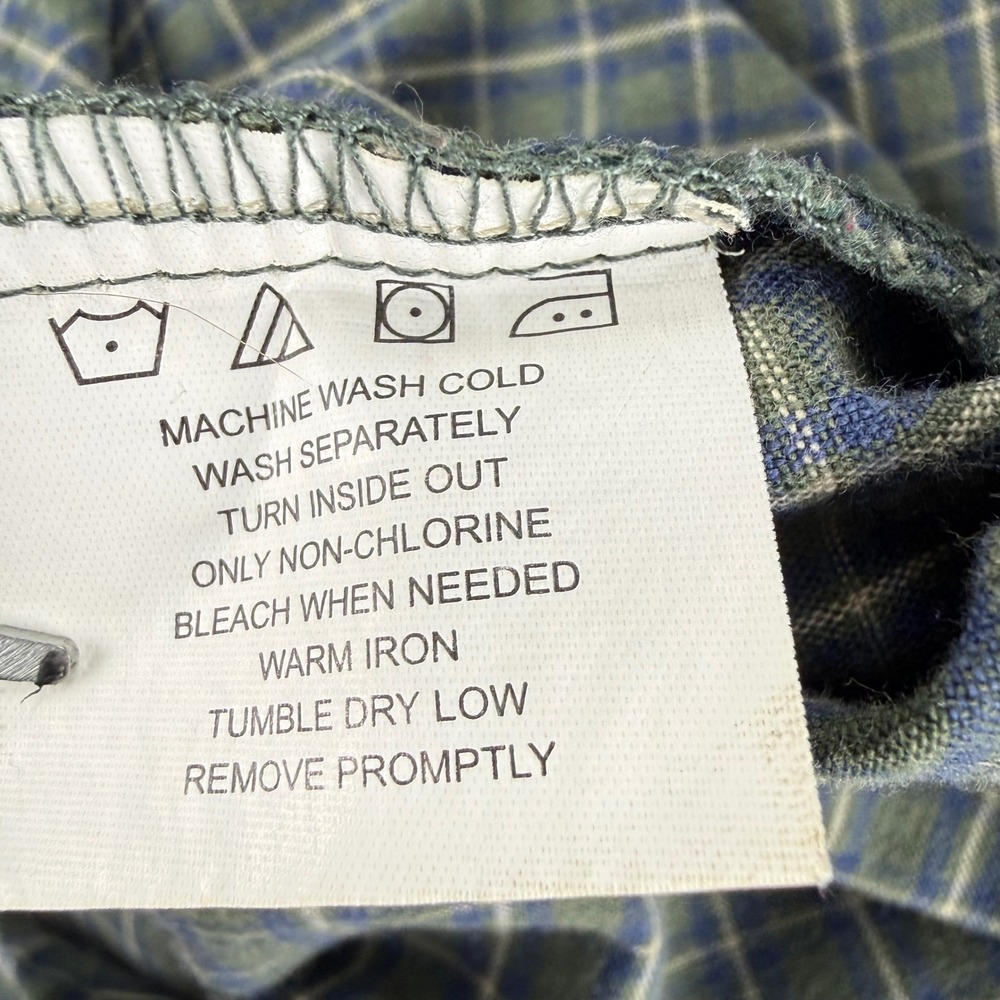 Wrangler Rugged Wear Mens XL Green Blue Plaid Short Sleeve Button Down Shirt - Picture 7 of 14